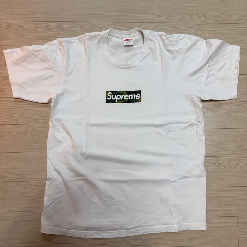 [SOLD OUT] 슈프림 박스 로고 티셔츠 화이트 M
