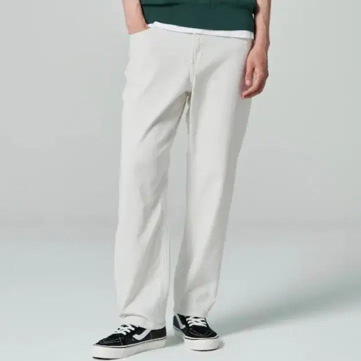 [BUNJANG] 8seconds Tapered Fit White Denim Pants (Size 84) / 에잇세컨즈 테이퍼드핏 화이트 데님 84 새제품 팝니다