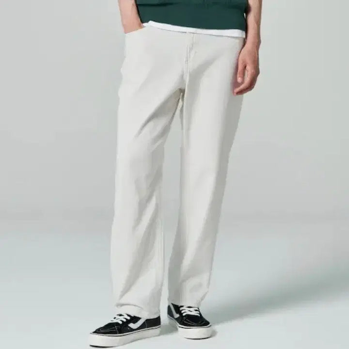 [BUNJANG] 8seconds Tapered Fit White Denim Pants (Size 84) / 에잇세컨즈 테이퍼드핏 화이트 데님 84 새제품 팝니다