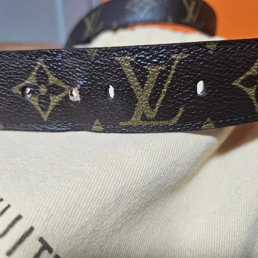 [BUNJANG] Louis Vuitton Monogram Belt Gold Buckle / 루이비통 정품 모노그램 벨트 브라운 금장