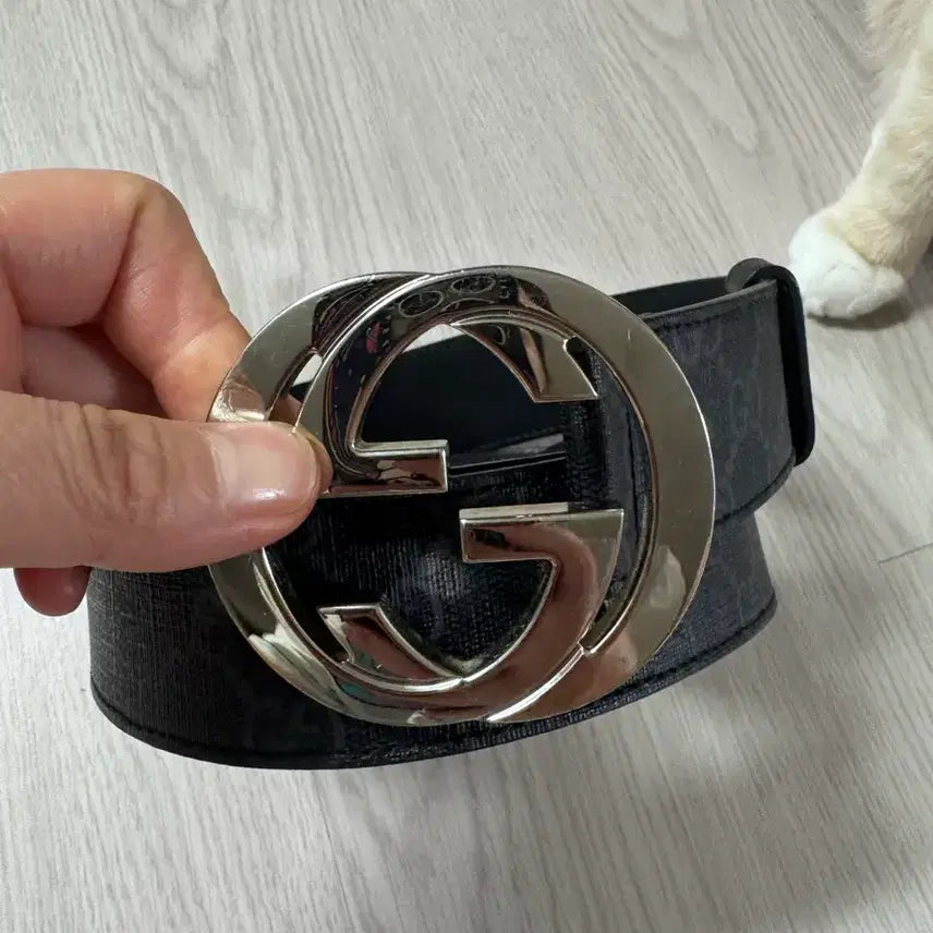 [BUNJANG] Gucci GG Marmont Belt Black Silver Buckle / 구찌 GG 마몬트 벨트 블랙 실버 버클