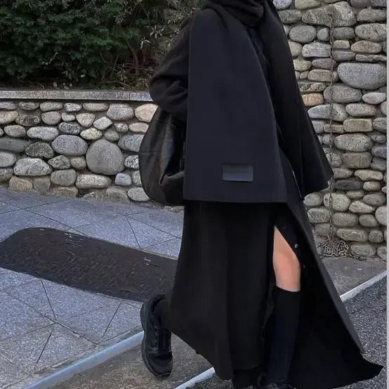 [BUNJANG] Trimming Bird Cashmere Muffler Black / 트리밍버드 캐시미어 머플러 블랙