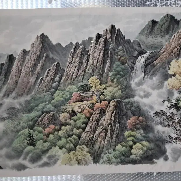 [BUNJANG] North Korean Landscape Painting "Sansuhwa" Large Scale / 북한그림 산수화 대작