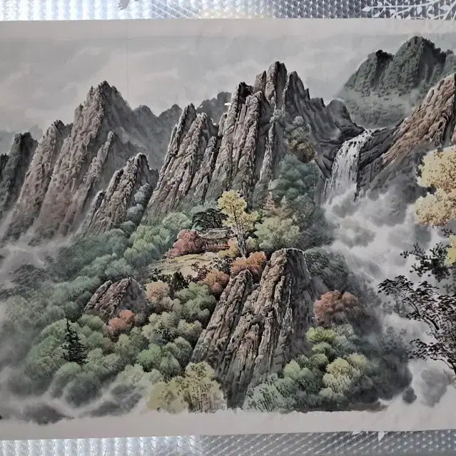 [BUNJANG] North Korean Landscape Painting "Sansuhwa" Large Scale / 북한그림 산수화 대작