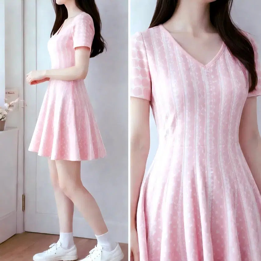 [BUNJANG] Pink Flare Dress / 핑크 플레어 원피스