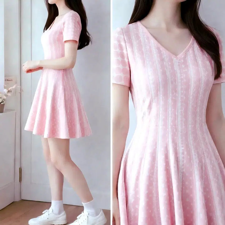 [BUNJANG] Pink Flare Dress / 핑크 플레어 원피스