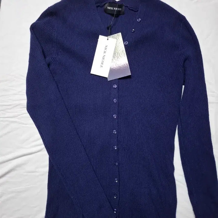 [BUNJANG] Nick&amp;Nicole V-neck Cardigan Navy / (텍O 새상품)닉앤니콜 브이넥 가디건 네이비