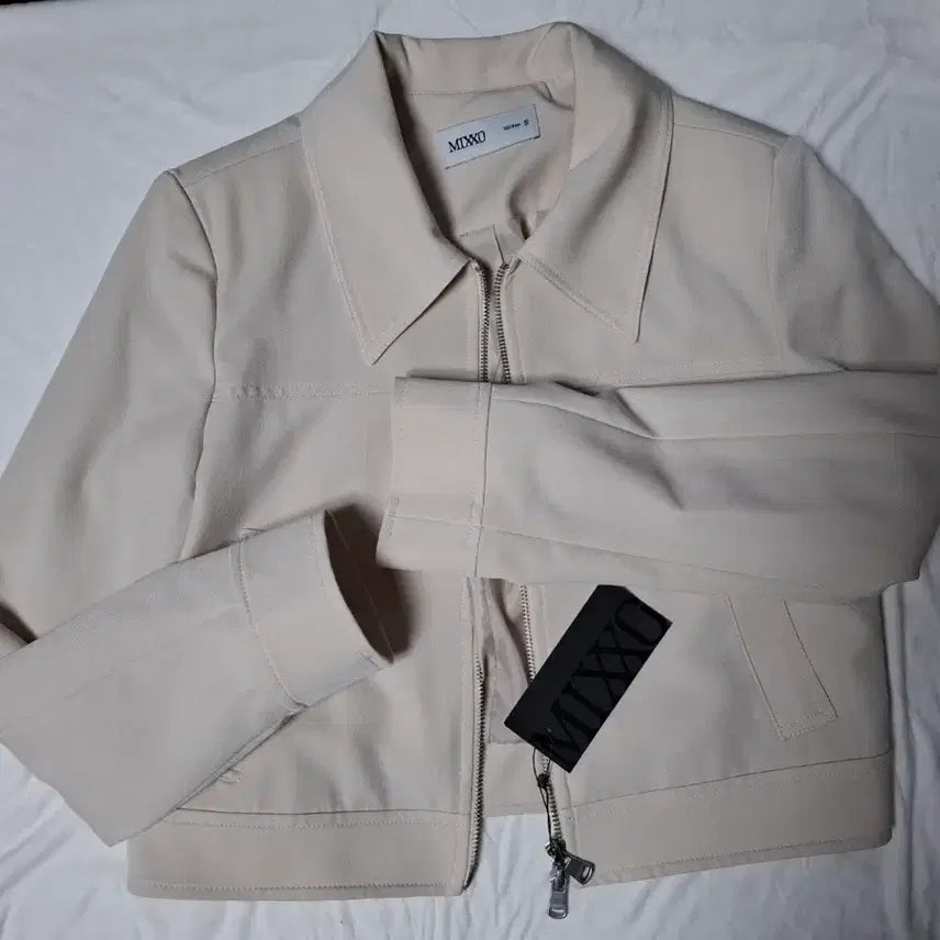 [BUNJANG] MIXXO Two-Way Zip-Up Jacket Light Beige S / (새상품 텍O) 미쏘 투웨이 집업자켓 라이트베이지 s