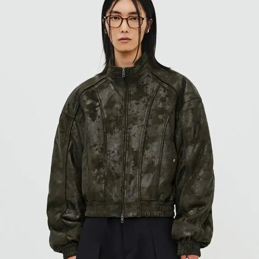 [BUNJANG] Elmood Bulky Crop Bomber Jacket Camo Brown / 엘무드 벌키 크롭 봄버 자켓 카모브라운
