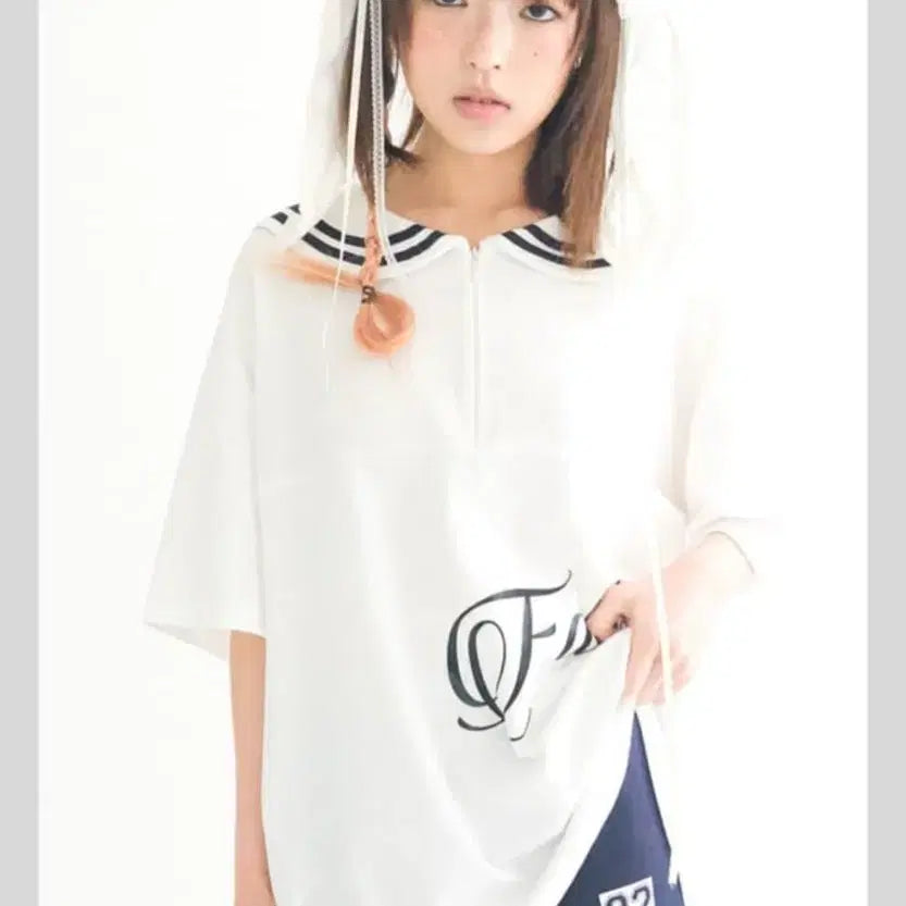 [BUNJANG] Shop Fairy Sailor Collar Mesh Loose Top / 샵페어리 sailor collar mesh loose top