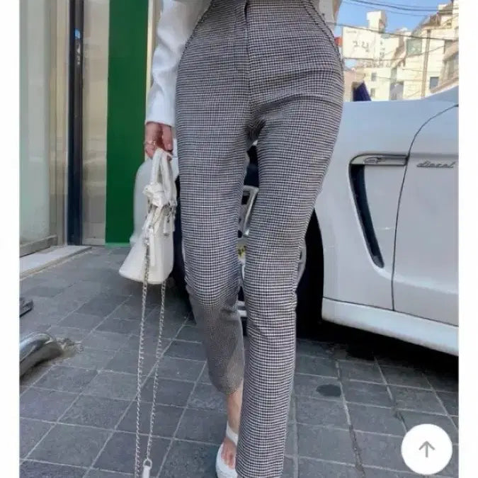 [BUNJANG] Kozcat High-Waist Check Pants Set / 코즈캣 나시 하이웨스트 체크 팬츠 세트 셋업