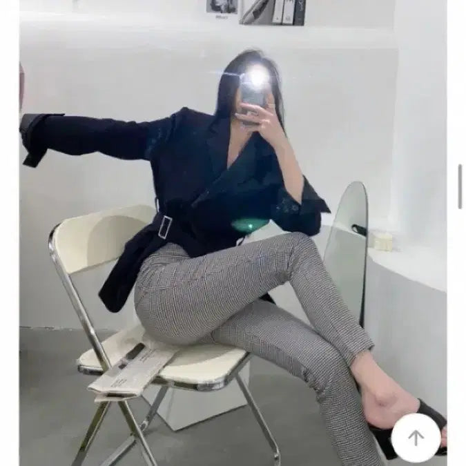 [BUNJANG] Kozcat High-Waist Check Pants Set / 코즈캣 나시 하이웨스트 체크 팬츠 세트 셋업