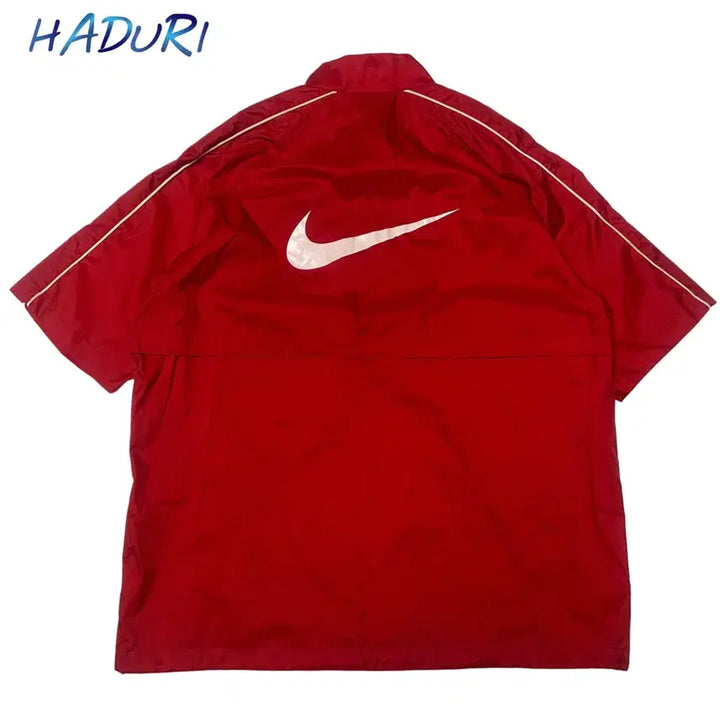[BUNJANG] Nike 00s Swoosh Big Logo Red Windbreaker / 나이키 00s 스우시 빅로고 레드반팔바람막이 105