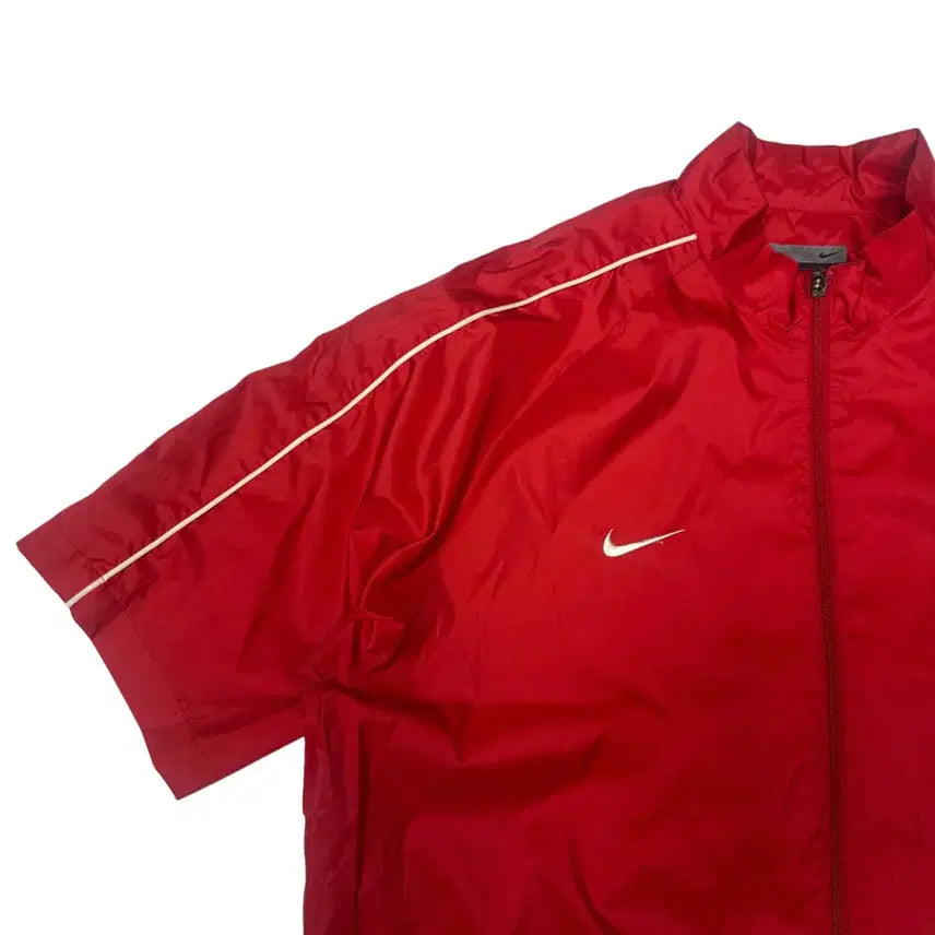 [BUNJANG] Nike 00s Swoosh Big Logo Red Windbreaker / 나이키 00s 스우시 빅로고 레드반팔바람막이 105