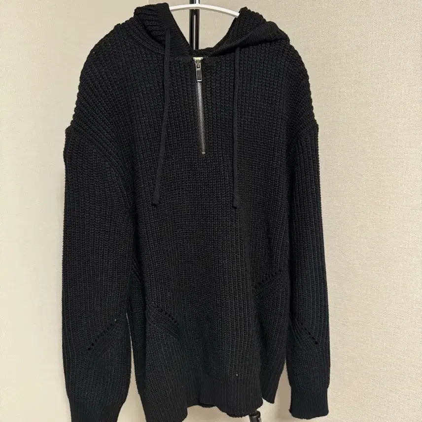 [SOLD OUT] 블랙 니트 후드 집업
