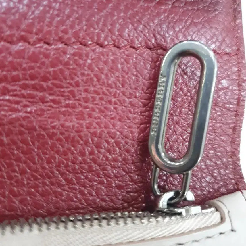 [BUNJANG] Burberry D-Ring Leather Long Wallet - Burgundy Women&