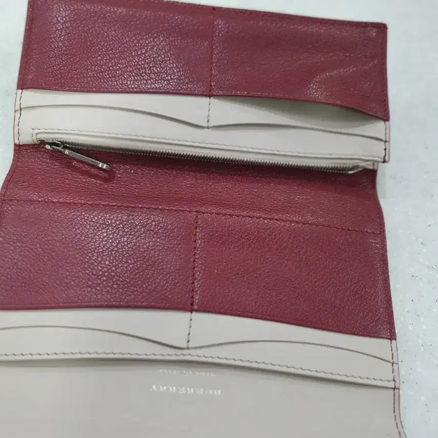 [BUNJANG] Burberry D-Ring Leather Long Wallet - Burgundy Women&
