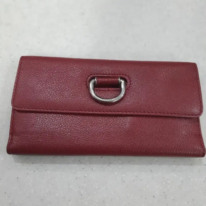 [BUNJANG] Burberry D-Ring Leather Long Wallet - Burgundy Women&