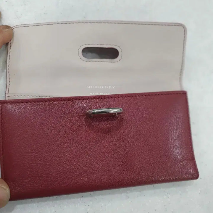 [BUNJANG] Burberry D-Ring Leather Long Wallet - Burgundy Women&