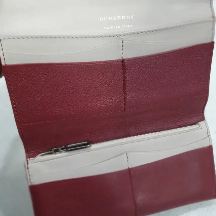 [BUNJANG] Burberry D-Ring Leather Long Wallet - Burgundy Women&