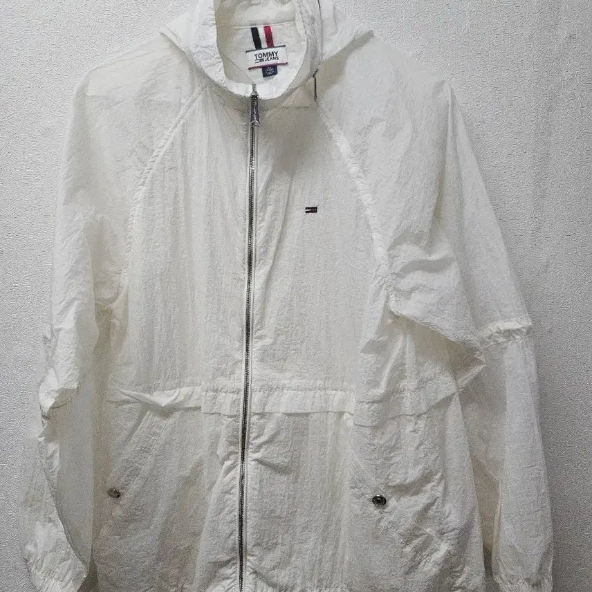 [SOLD OUT] 타미힐피거 화이트 바람막이 후드 집업  XS