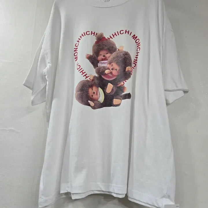[BUNJANG] Monchhichi Printed T-shirt / 새상품 몬치치 프린팅 반팔티 (색상2가지)