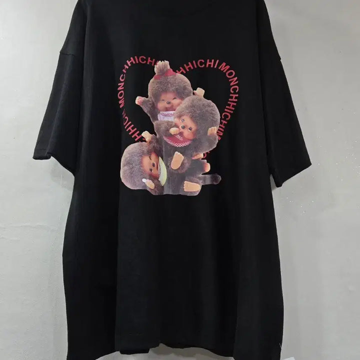 [BUNJANG] Monchhichi Printed T-shirt / 새상품 몬치치 프린팅 반팔티 (색상2가지)