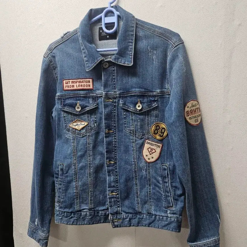 [BUNJANG] H Freshman Denim Jacket / H FRESHMAN 데님 청자켓 패치 장식  90