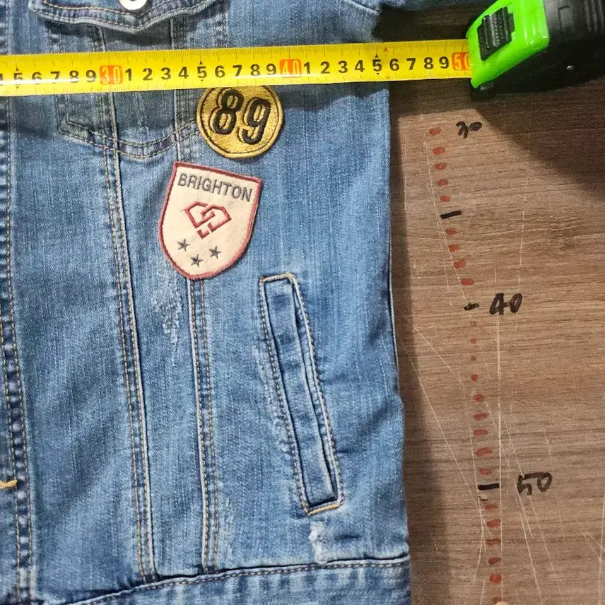 [BUNJANG] H Freshman Denim Jacket / H FRESHMAN 데님 청자켓 패치 장식  90