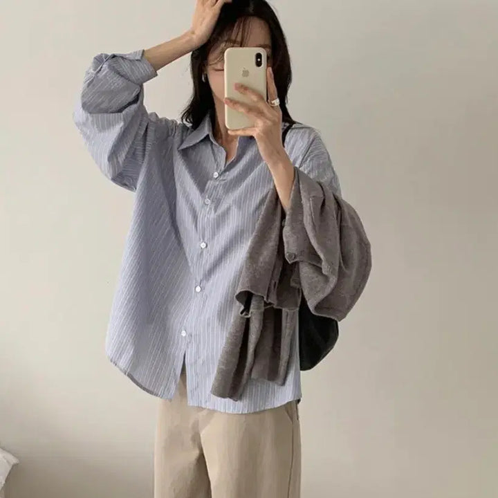 [BUNJANG] Ganaesra Vuel Stripe Shirt / 가내스라 브엘 스트라이프 셔츠