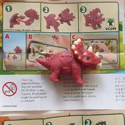 [BUNJANG] Kinder Joy Dinosaur Figure Set / 킨더조이 미니 공룡 피규어 세트 (3개)