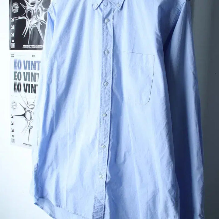 [BUNJANG] Uniqlo Solid Light Blue Oxford Shirt / (L) 유니클로 셔츠 남방 연블루 무지 소라색-18128