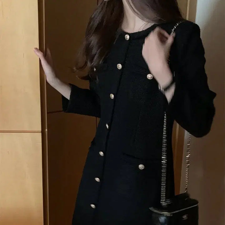 [BUNJANG] Merriaround Tweed Dress Black Label / [새 제품] 메리어라운드 하객룩 트위드 원피스 