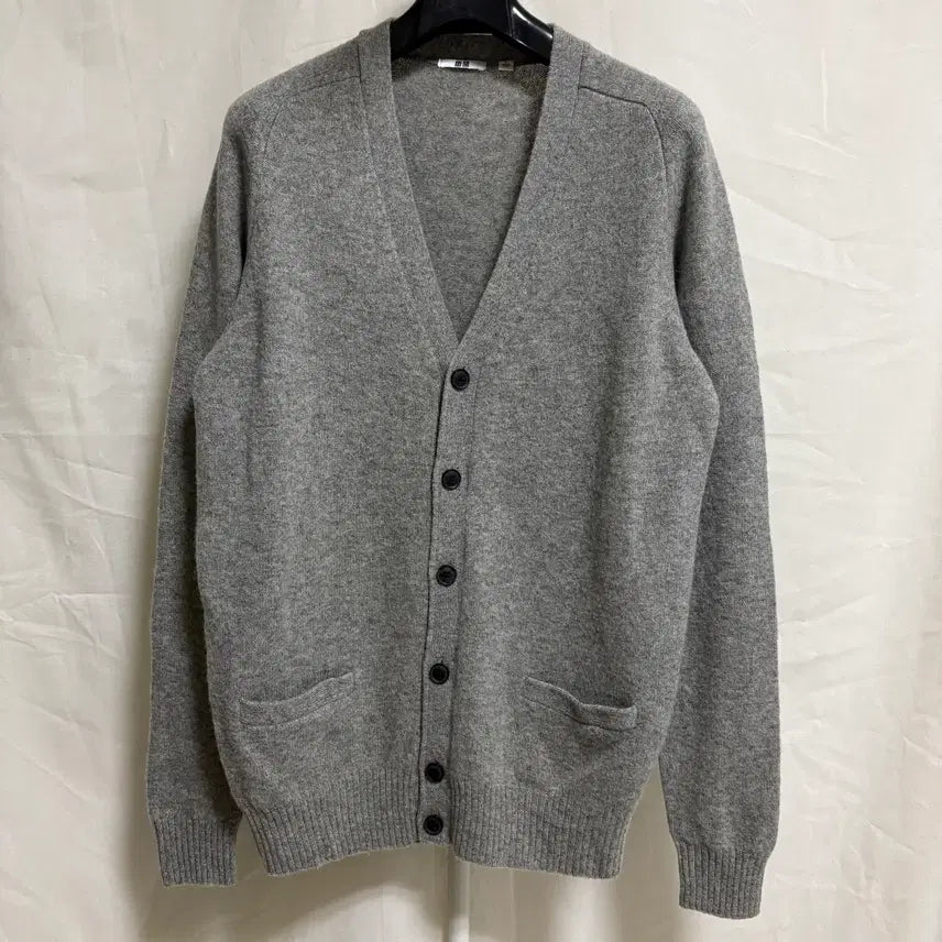 [BUNJANG] Uniqlo Lambswool Cardigan - Gray, L / 유니클로 램스울 가디건 / 그레이, L