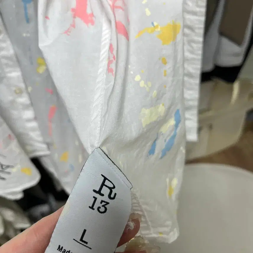 [BUNJANG] R13 Drawstring Neck Shirt White L / R13드로우넥셔츠 화이트 L