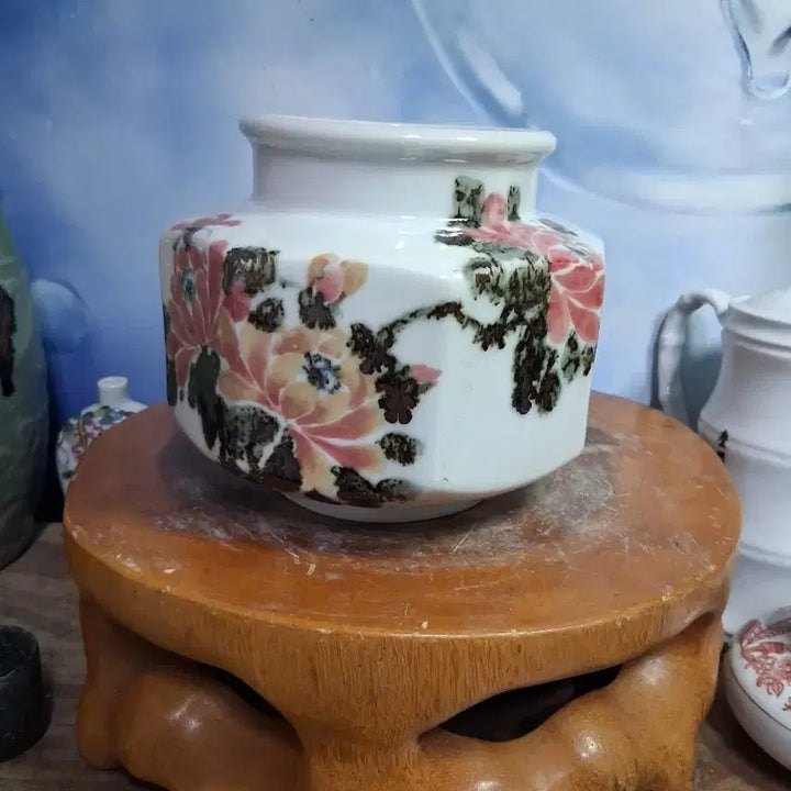 [BUNJANG] Seokdam Ceramic Peony Flower Octagonal Porcelain / 목단꽃  도자기