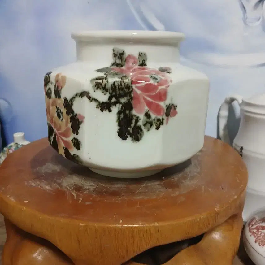 [BUNJANG] Seokdam Ceramic Peony Flower Octagonal Porcelain / 목단꽃  도자기