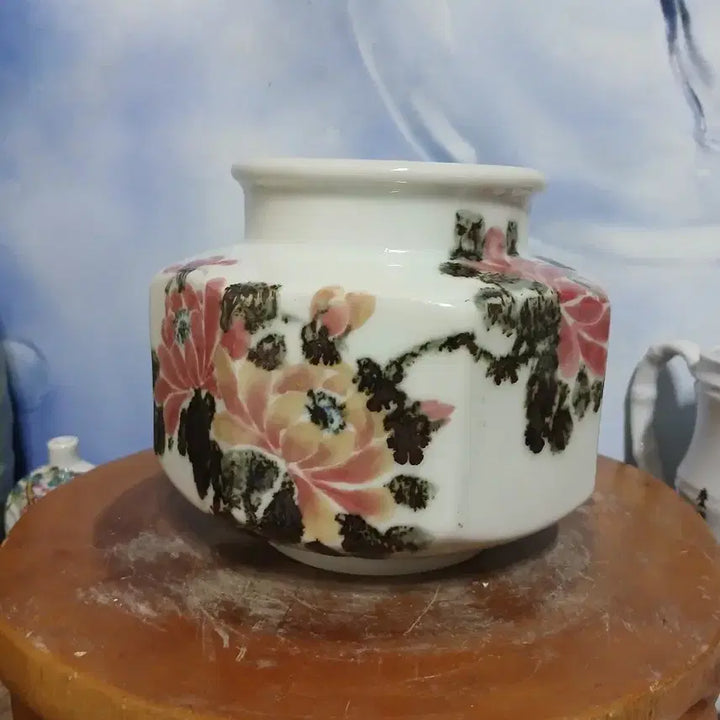 [BUNJANG] Seokdam Ceramic Peony Flower Octagonal Porcelain / 목단꽃  도자기