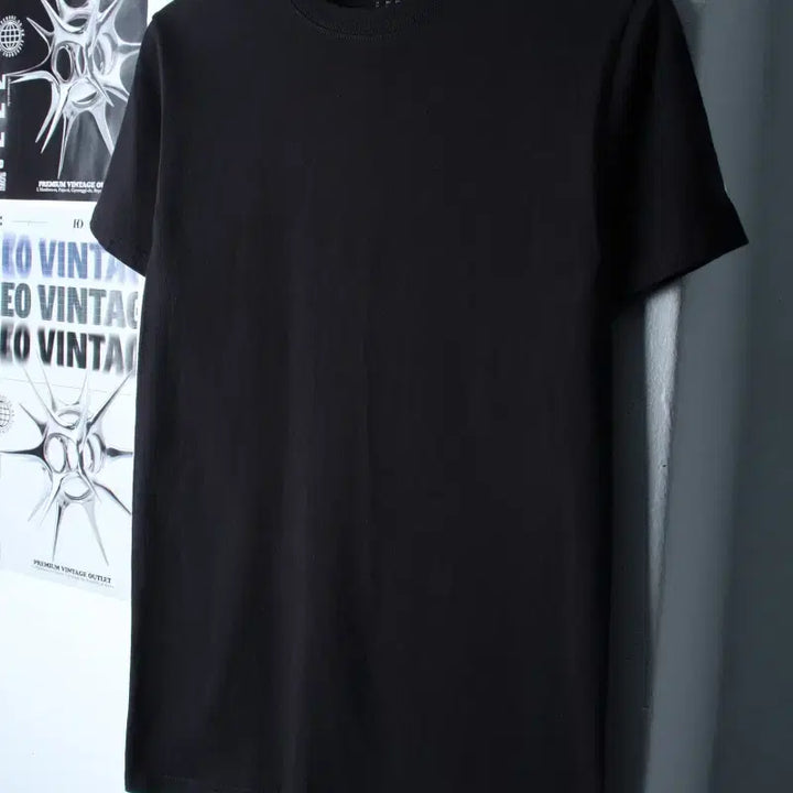 [BUNJANG] Champion Basic Black T-shirt / (S-M) 챔피온 반팔 티셔츠 블랙 무지 기본-180EF