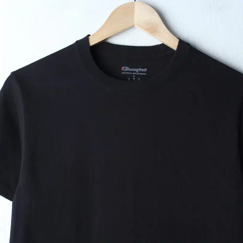 [BUNJANG] Champion Basic Black T-shirt / (S-M) 챔피온 반팔 티셔츠 블랙 무지 기본-180EF