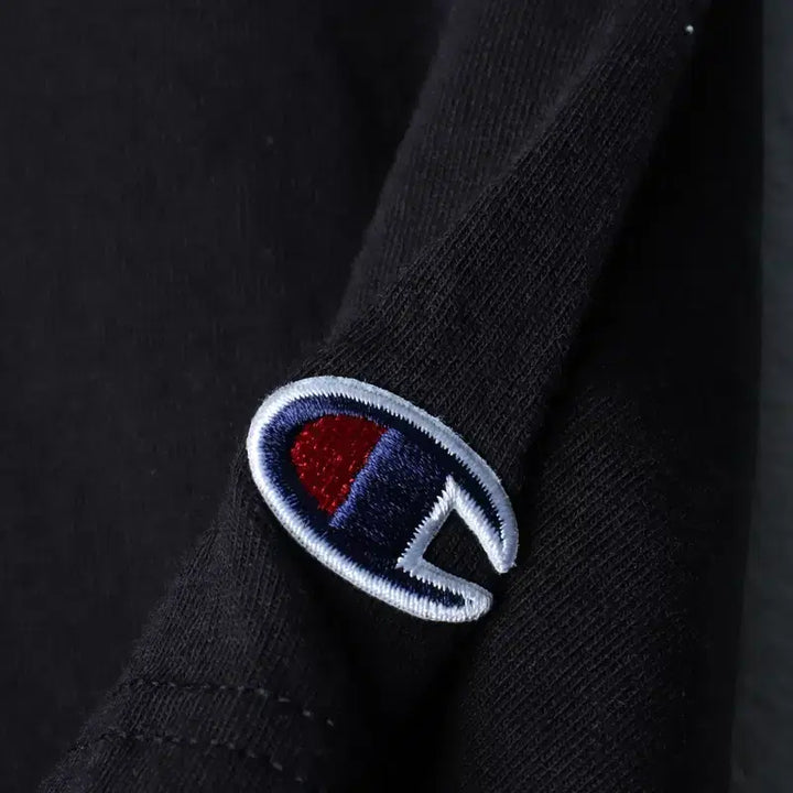 [BUNJANG] Champion Basic Black T-shirt / (S-M) 챔피온 반팔 티셔츠 블랙 무지 기본-180EF