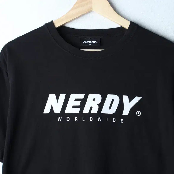 [BUNJANG] Nerdy Big Logo Black T-shirt / (M-L) 널디 반팔 티셔츠 빅로고 블랙 올드스쿨-180F1
