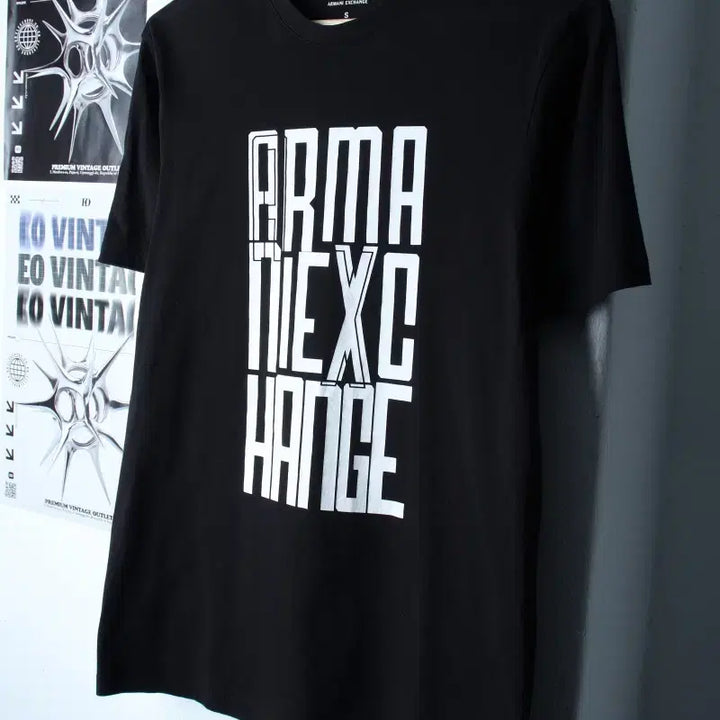 [BUNJANG] Armani Big Logo T-shirt / (S-M) 아르마니 반팔 티셔츠 빅로고 블랙 올드스쿨-180F2