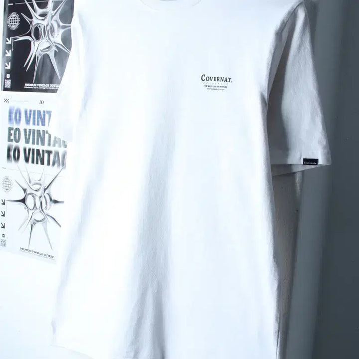 [BUNJANG] Covernat Small Logo White T-shirt / (S-M) 커버낫 반팔 티셔츠 스몰로고 화이트 올드스쿨-180F4