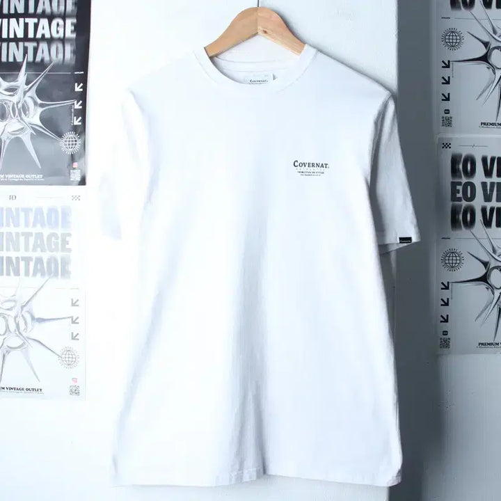 [BUNJANG] Covernat Small Logo White T-shirt / (S-M) 커버낫 반팔 티셔츠 스몰로고 화이트 올드스쿨-180F4