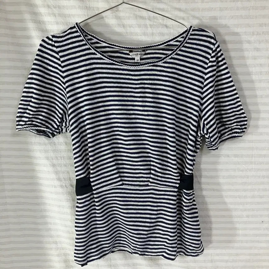 [BUNJANG] Vintage Navy Striped Ribbon Blouse / 빈티지 네이비 스트라이프 리본 블라우스 1068 모리걸 y2k 스트릿 갸