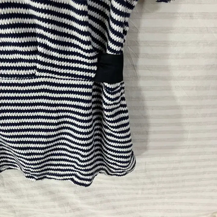 [BUNJANG] Vintage Navy Striped Ribbon Blouse / 빈티지 네이비 스트라이프 리본 블라우스 1068 모리걸 y2k 스트릿 갸