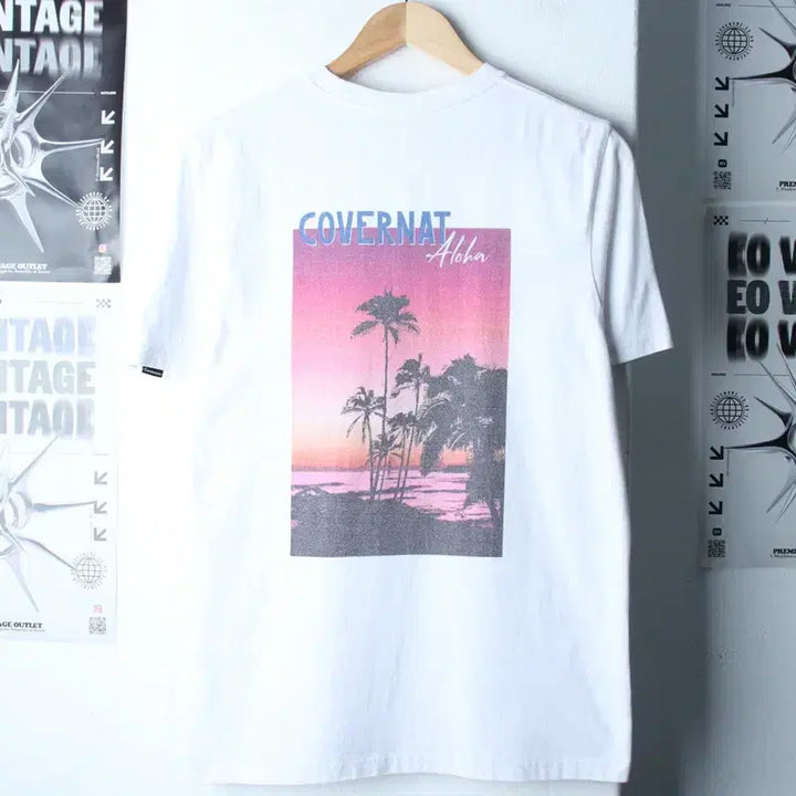 [BUNJANG] Covernat White Old School Back Print T-shirt / (S-M) 커버낫 반팔 티셔츠 백프린팅 화이트 올드스쿨-180F6