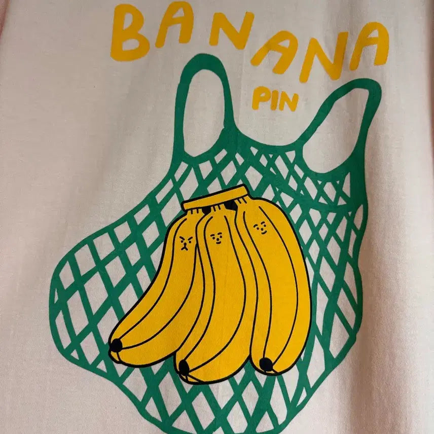 [BUNJANG] Unisex Banana Print Pink T-shirt / 새상품 바나나프린팅 반팔 남여공용