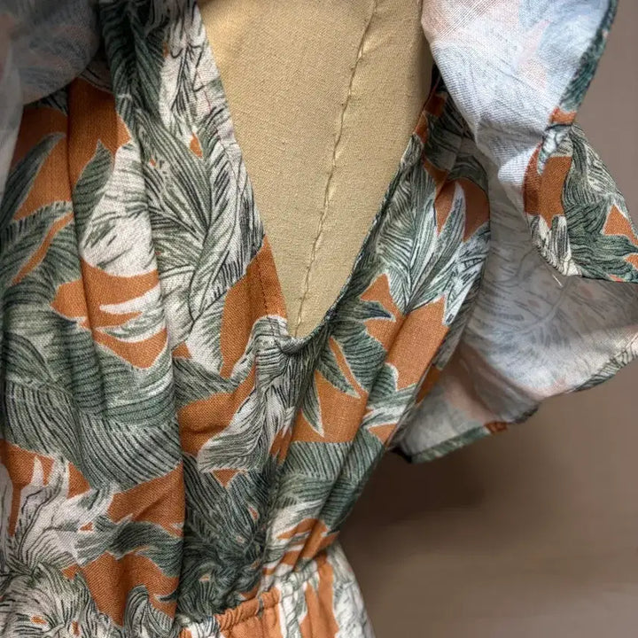 [BUNJANG] Off-Shoulder Floral Shirred Maxi Dress / 오프숄더 휴양지룩 플라워 패턴 셔링 원피스